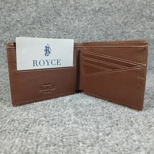 Royce New York RFID Billfold Mens Leather Wallet Brown